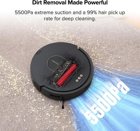 roborock Q5 DuoRoller+ Robot Vacuum with Self-Empty Dock, 5500 Pa Suction, DuoRoller Brush, Hands-Free Cleaning for up to 7 Weeks, PreciSense LiDAR Navigation, Multi-Floor Mapping, App & Voice Control in Saudi Arabia