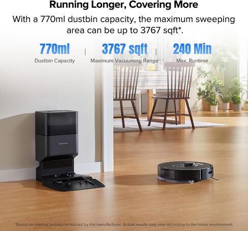 roborock Q5 DuoRoller+ Robot Vacuum with Self-Empty Dock, 5500 Pa Suction, DuoRoller Brush, Hands-Free Cleaning for up to 7 Weeks, PreciSense LiDAR Navigation, Multi-Floor Mapping, App & Voice Control in Saudi Arabia