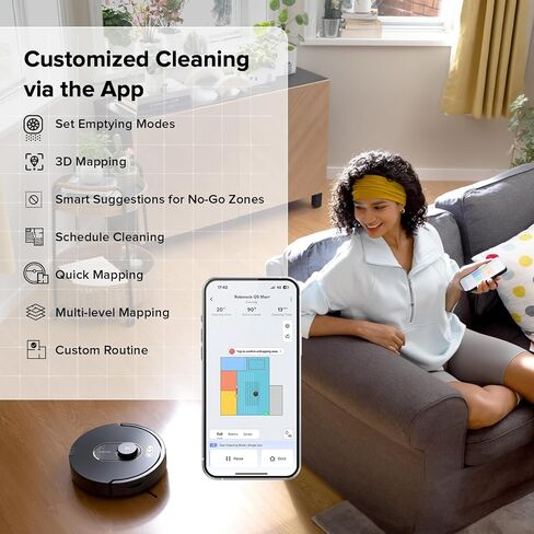 roborock Q5 DuoRoller+ Robot Vacuum with Self-Empty Dock, 5500 Pa Suction, DuoRoller Brush, Hands-Free Cleaning for up to 7 Weeks, PreciSense LiDAR Navigation, Multi-Floor Mapping, App & Voice Control in Saudi Arabia