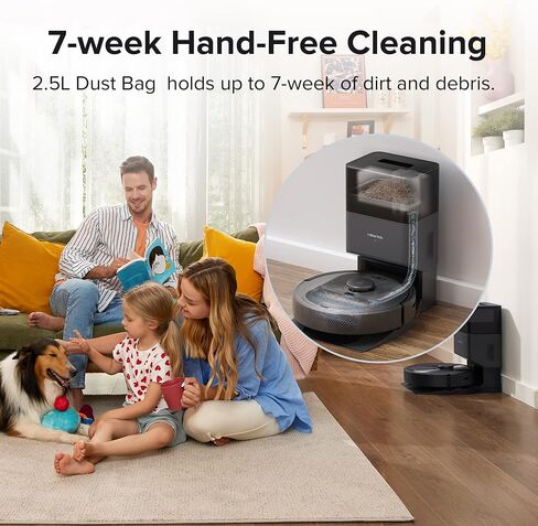 roborock Q5 DuoRoller+ Robot Vacuum with Self-Empty Dock, 5500 Pa Suction, DuoRoller Brush, Hands-Free Cleaning for up to 7 Weeks, PreciSense LiDAR Navigation, Multi-Floor Mapping, App & Voice Control in Saudi Arabia
