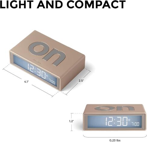 Lexon Flip+ Digital Alarm Clock for bedrooms, Reversible On/Off Faces with Snooze Function, LCD Display & Touch Sensor Light, Battery Operated, Rubber - Duck Blue in Kuwait