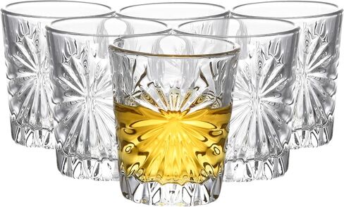 Regal Trunk Shot Glass Set of 6 - Tequila Shot Glasses Set - Crystal Cut Cute Shot Glasses - Ultra-Clear Shot Glasses For Drinking Bourbon, Scotch, Cocktails - Mini Liquor Glasses in Saudi Arabia