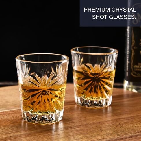 Regal Trunk Shot Glass Set of 6 - Tequila Shot Glasses Set - Crystal Cut Cute Shot Glasses - Ultra-Clear Shot Glasses For Drinking Bourbon, Scotch, Cocktails - Mini Liquor Glasses in Saudi Arabia