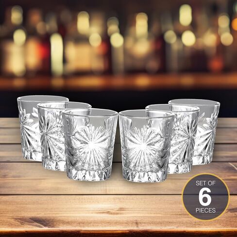 Regal Trunk Shot Glass Set of 6 - Tequila Shot Glasses Set - Crystal Cut Cute Shot Glasses - Ultra-Clear Shot Glasses For Drinking Bourbon, Scotch, Cocktails - Mini Liquor Glasses in Saudi Arabia