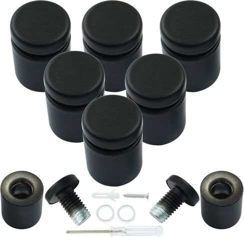 8 Pcs 3/4" x 1" Sign Standoff Screws, Stainless Steel Standoff Screws, Standoff Mounting Hardware Wall Standoff Mounts for Hanging Acrylic Picture Frame, Matte Black in Kuwait