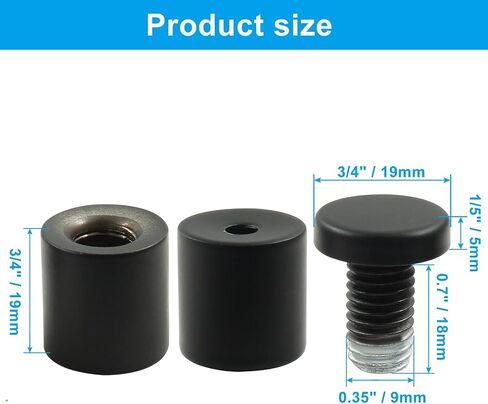 8 Pcs 3/4" x 1" Sign Standoff Screws, Stainless Steel Standoff Screws, Standoff Mounting Hardware Wall Standoff Mounts for Hanging Acrylic Picture Frame, Matte Black in Kuwait