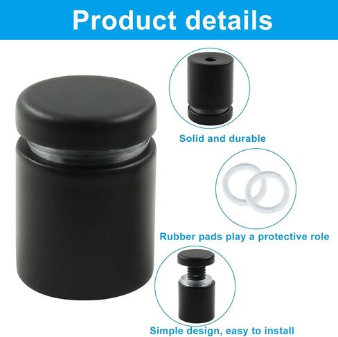 8 Pcs 3/4" x 1" Sign Standoff Screws, Stainless Steel Standoff Screws, Standoff Mounting Hardware Wall Standoff Mounts for Hanging Acrylic Picture Frame, Matte Black in Kuwait