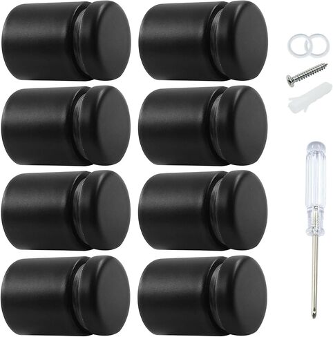 8 Pcs 3/4" x 1" Sign Standoff Screws, Stainless Steel Standoff Screws, Standoff Mounting Hardware Wall Standoff Mounts for Hanging Acrylic Picture Frame, Matte Black in Kuwait