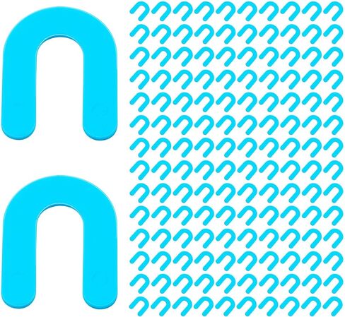 250 قطعة من فواصل بلاط رقاقة حدوة الحصان من Wulankd مقاس 1/16 بوصة، فواصل البلاط على شكل حرف U نظام تسوية البلاط حشوات بلاستيكية للتسوية، أزرق in Kuwait