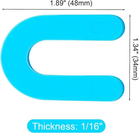 250 قطعة من فواصل بلاط رقاقة حدوة الحصان من Wulankd مقاس 1/16 بوصة، فواصل البلاط على شكل حرف U نظام تسوية البلاط حشوات بلاستيكية للتسوية، أزرق in Kuwait