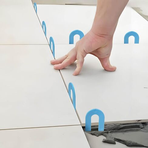 250 قطعة من فواصل بلاط رقاقة حدوة الحصان من Wulankd مقاس 1/16 بوصة، فواصل البلاط على شكل حرف U نظام تسوية البلاط حشوات بلاستيكية للتسوية، أزرق in Kuwait