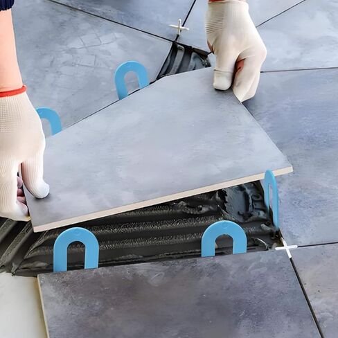 250 قطعة من فواصل بلاط رقاقة حدوة الحصان من Wulankd مقاس 1/16 بوصة، فواصل البلاط على شكل حرف U نظام تسوية البلاط حشوات بلاستيكية للتسوية، أزرق in Kuwait