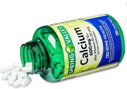 Spring Valley Calcium Tablets, 600mg, Plus Vitamin D3 20mcg, Dietary Supplement, 250 Count in Saudi Arabia