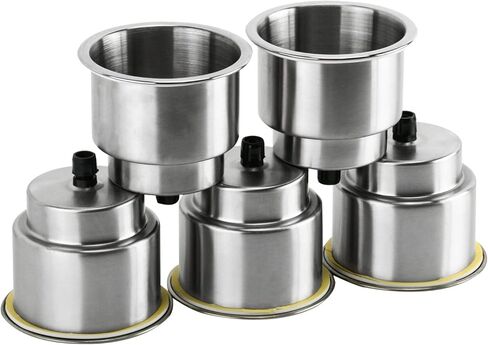 5 قطع من حامل مشروبات الأكواب من الفولاذ المقاوم للصدأ مع تصريف للقوارب البحرية والتخييم RV in Kuwait