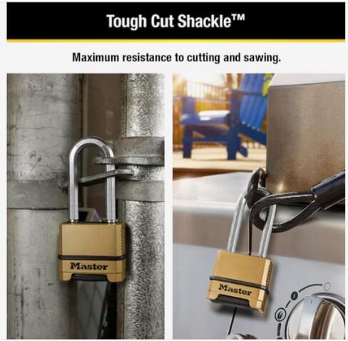 قفل ماستر لوك شديد التحمل للاستخدام الخارجي وقابل لإعادة الضبط، بعرض 2-1/4 بوصة × تكبل 2-1/2 بوصة in Kuwait