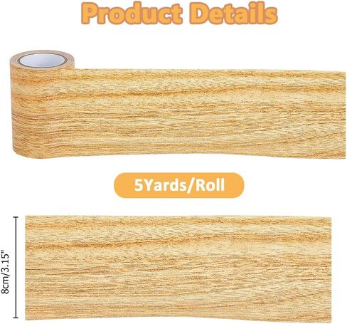 Wood Grain Repair Tapes 3inchx15feet Wood Colored Stickers Self Adhesive Wood Grain Repair Patch Durable Multi-Use Adhesive Patch Gold Upholstery Wood Duct Tape for Doors Floor Furniture in Saudi Arabia