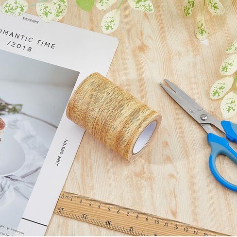 Wood Grain Repair Tapes 3inchx15feet Wood Colored Stickers Self Adhesive Wood Grain Repair Patch Durable Multi-Use Adhesive Patch Gold Upholstery Wood Duct Tape for Doors Floor Furniture in Saudi Arabia