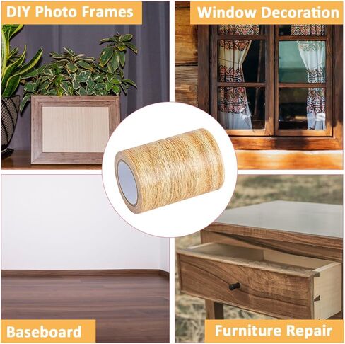 Wood Grain Repair Tapes 3inchx15feet Wood Colored Stickers Self Adhesive Wood Grain Repair Patch Durable Multi-Use Adhesive Patch Gold Upholstery Wood Duct Tape for Doors Floor Furniture in Saudi Arabia