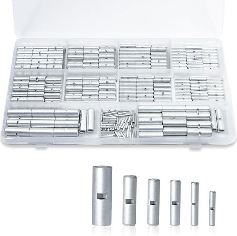 100PCS Non Insulated Butt Connectors, 16 to 14 AWG Wire Butt Connectors, Butt Connector, Non Insulated Wire Connectors for Auto, Ship, DIY in Saudi Arabia