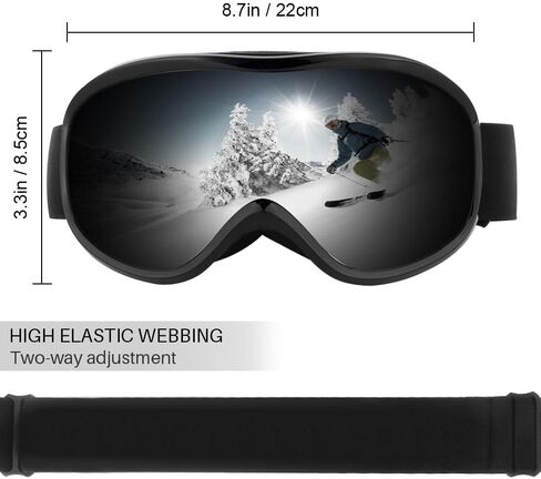 Ski Goggles Frameless Anti-Fog Windproof OTG Design Snowboard Goggles UV400 Block Eyes Protect Lens Adult Youth in Kuwait