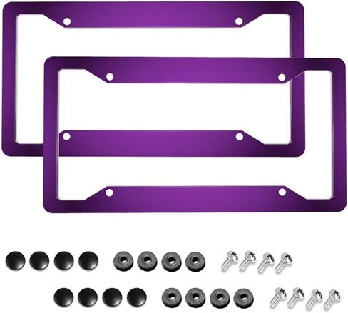 Leopard Print License Plate Frame 2 Packs Black Cheetah Aluminum Metal License Plate Holder, Weather Proof, Rust-Proof Universal Size in Kuwait