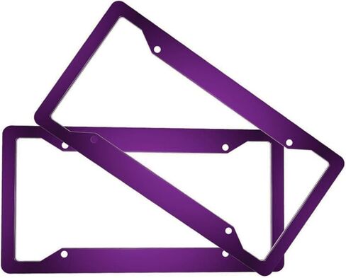 Leopard Print License Plate Frame 2 Packs Black Cheetah Aluminum Metal License Plate Holder, Weather Proof, Rust-Proof Universal Size in Kuwait