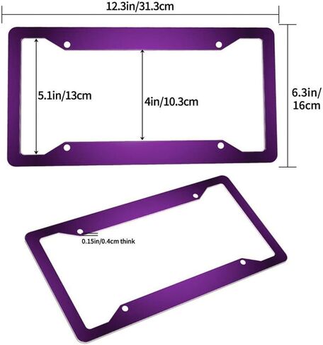 Leopard Print License Plate Frame 2 Packs Black Cheetah Aluminum Metal License Plate Holder, Weather Proof, Rust-Proof Universal Size in Kuwait