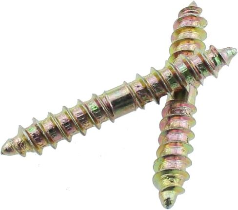 20PCS M6x40mm Gold Double Head Plum Point Tail Screw Hardware Dining Table Double Head Teeth Connection Self Tapping Furniture Screw for Furniture Assembly and Carpentry in Saudi Arabia
