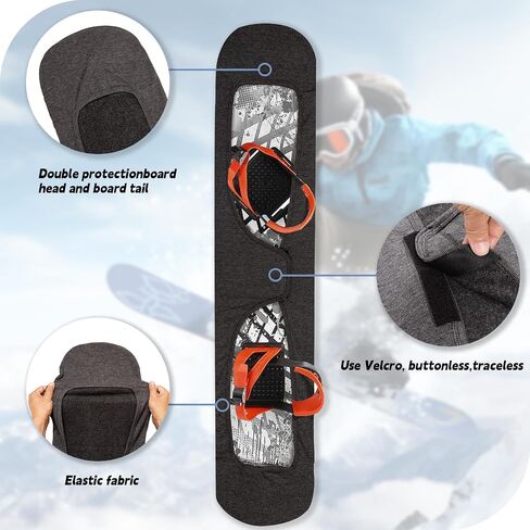 Snowboard Bag,Snowboard Sleeve Soft Protection Cover,Travel Snowboard Adjustable stretchy fabric Binding Pads Protector Cover for Packing in Board Bag in Saudi Arabia