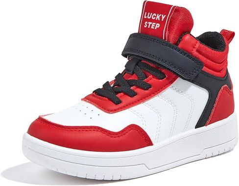 LUCKY STEP Kids High Top Sneakers Fashion Basketball Tennis Shoes Skyhigh Running Sports Ankle Boots Hook and Loop Casual Walking Shoe for Boys Girls in Kuwait