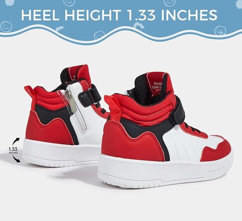 LUCKY STEP Kids High Top Sneakers Fashion Basketball Tennis Shoes Skyhigh Running Sports Ankle Boots Hook and Loop Casual Walking Shoe for Boys Girls in Kuwait