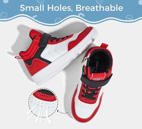 LUCKY STEP Kids High Top Sneakers Fashion Basketball Tennis Shoes Skyhigh Running Sports Ankle Boots Hook and Loop Casual Walking Shoe for Boys Girls in Kuwait