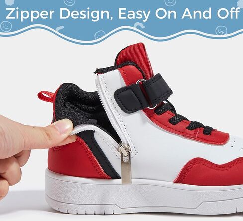 LUCKY STEP Kids High Top Sneakers Fashion Basketball Tennis Shoes Skyhigh Running Sports Ankle Boots Hook and Loop Casual Walking Shoe for Boys Girls in Kuwait