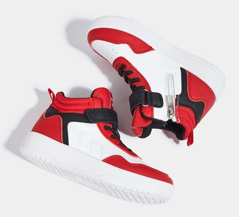 LUCKY STEP Kids High Top Sneakers Fashion Basketball Tennis Shoes Skyhigh Running Sports Ankle Boots Hook and Loop Casual Walking Shoe for Boys Girls in Kuwait