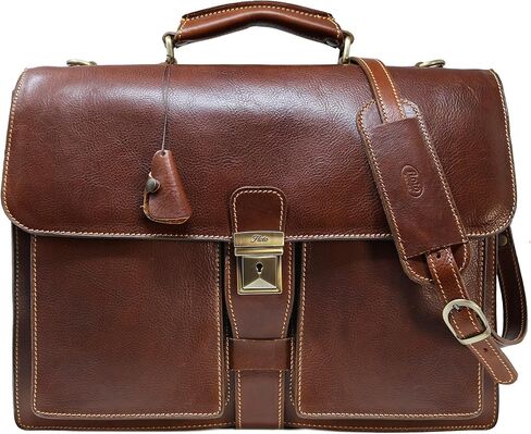 حقيبة ماسنجر جلدية من فلوتو نوفيلا (بني التبغ) in Kuwait