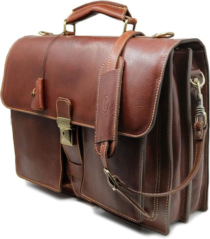 حقيبة ماسنجر جلدية من فلوتو نوفيلا (بني التبغ) in Kuwait