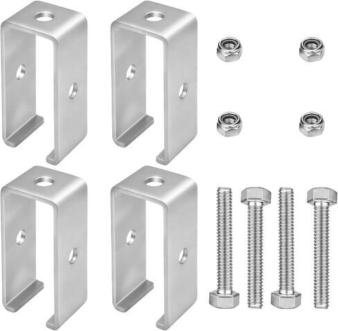 Heavy-Duty strut Channel Trolley Track Hanger for 1-5/8“ Strut Channel | Steel Support Bracket for Electric Hoist & Punching Bag | 4 Pack with Bolt & Nut" in Kuwait