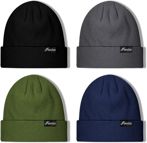 Winter Beanie Hats for Men Women: 4 Pack Knit Cuffed Beanies Skull Caps Unisex Warm Hat in Saudi Arabia