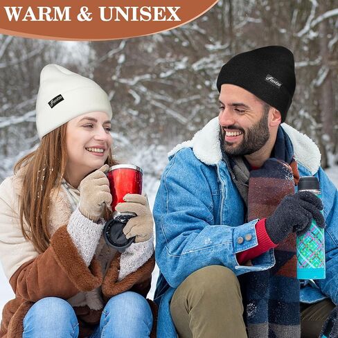 Winter Beanie Hats for Men Women: 4 Pack Knit Cuffed Beanies Skull Caps Unisex Warm Hat in Saudi Arabia