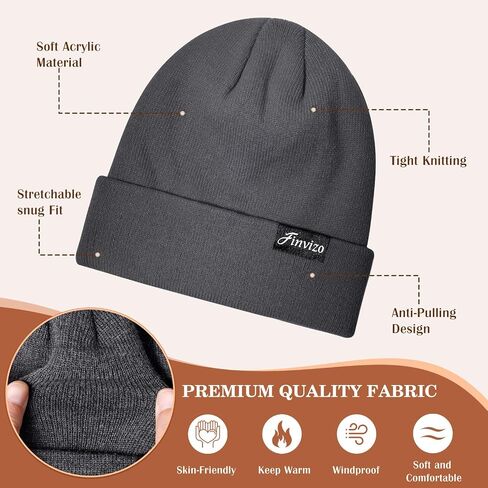 Winter Beanie Hats for Men Women: 4 Pack Knit Cuffed Beanies Skull Caps Unisex Warm Hat in Saudi Arabia
