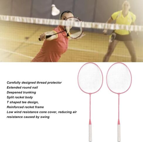 2PCS Badminton Racquet, Split Iron Alloy Badminton Racket Set K1134 Racket with Bucket Storage Bag in Saudi Arabia