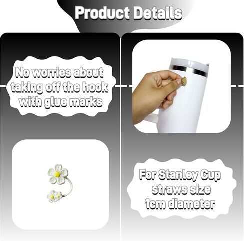 Accessories for Stanley Cup,1 Boho Strap for Stanley Tumbler 40oz,1 Siliocne Water Bottle Boot,1 Straw Cover for Stanley,2 Charms Hooks,1 Lip Balm Holder Bag,1 Pompom Ball,1 Flower Charm(white) in Saudi Arabia
