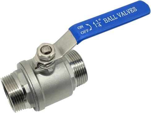Stainless Steel 304 Full Port Ball Valve with Blue Vinyl Handle, NPT Male x Male Thread Shut Off Ball Valve,Heavy Duty for Water,Oil,and Gas (2'') in Kuwait