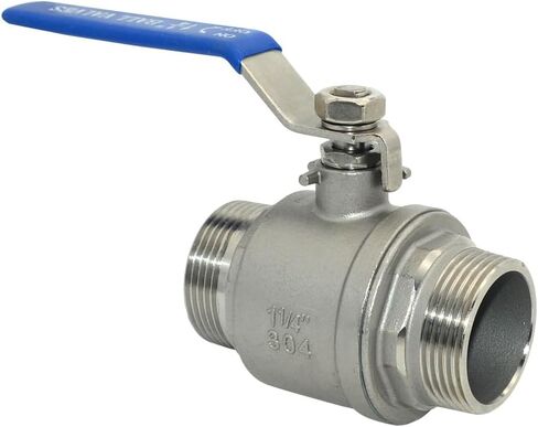 Stainless Steel 304 Full Port Ball Valve with Blue Vinyl Handle, NPT Male x Male Thread Shut Off Ball Valve,Heavy Duty for Water,Oil,and Gas (2'') in Kuwait