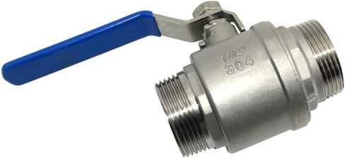 Stainless Steel 304 Full Port Ball Valve with Blue Vinyl Handle, NPT Male x Male Thread Shut Off Ball Valve,Heavy Duty for Water,Oil,and Gas (2'') in Kuwait