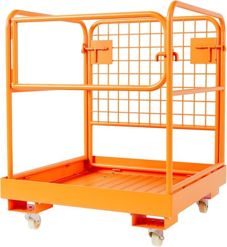 Forklift Safety Cage 36" X 36", 1200lbs Forklift Man Basket with 4 Wheels, Heavy Duty Steel Aerial Forklift Work Platform for Lifting Loader in Saudi Arabia