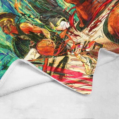 Giannis Blanket Lightweight Soft Flannel Antetokounmpo Graffiti Basketball Living Room Bedroom Sofa Decoration Sports Fan (B,40x50-Inch) in Saudi Arabia