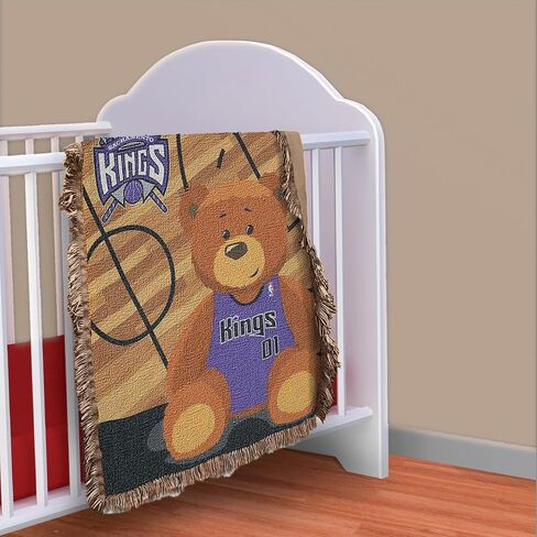 بطانية أطفال من قماش الجاكار المنسوج من NBA Sacramento Kings مرخصة رسميًا، مقاس 91.44 سم × 111.46 سم، متعددة الألوان in Saudi Arabia