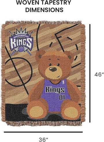 بطانية أطفال من قماش الجاكار المنسوج من NBA Sacramento Kings مرخصة رسميًا، مقاس 91.44 سم × 111.46 سم، متعددة الألوان in Saudi Arabia