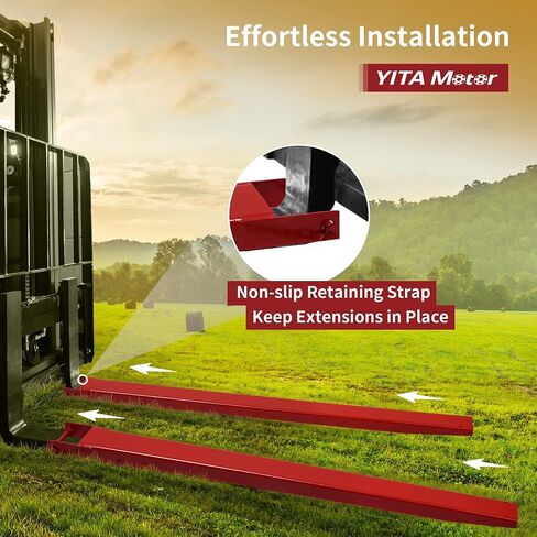ملحقات رافعة شوكية YITAMOTOR بطول 72 بوصة وعرض 4.5 بوصة، امتداد شوكة منصة فولاذية شديدة التحمل لشاحنة الرافعة الشوكية، أحمر (72 بوصة × 4.5 بوصة) in Saudi Arabia